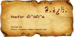Hopfer Ádám névjegykártya